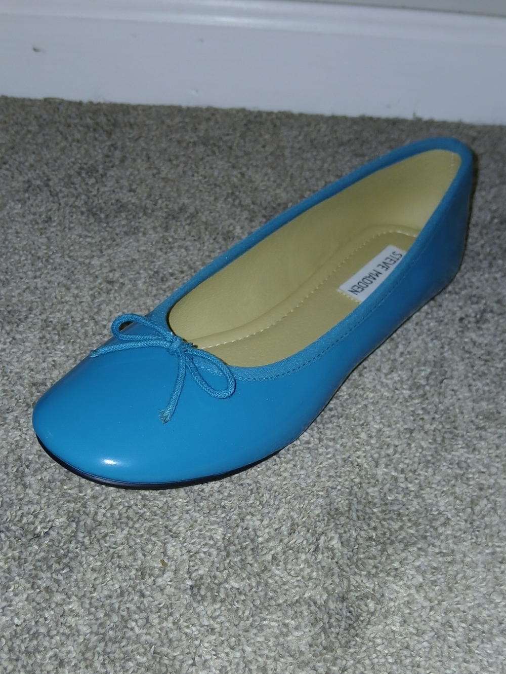 Steve Madden Bright Blue Patent Ballet Flat with Bow
